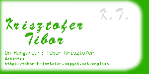 krisztofer tibor business card